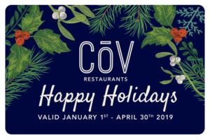 CōV Holiday Gift Card 2018-2019